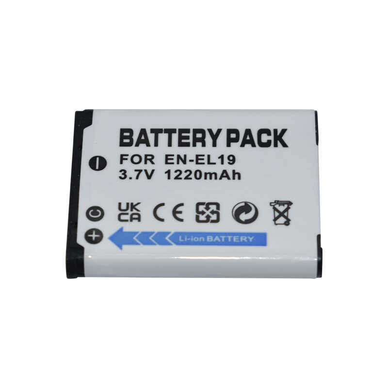 ❤️ แบตเตอรี่ En-El19 El19 1220Mah En El19สำหรับ Nikon COOLPIX S32 S33 S100 S2500 S2750 S3100 S3