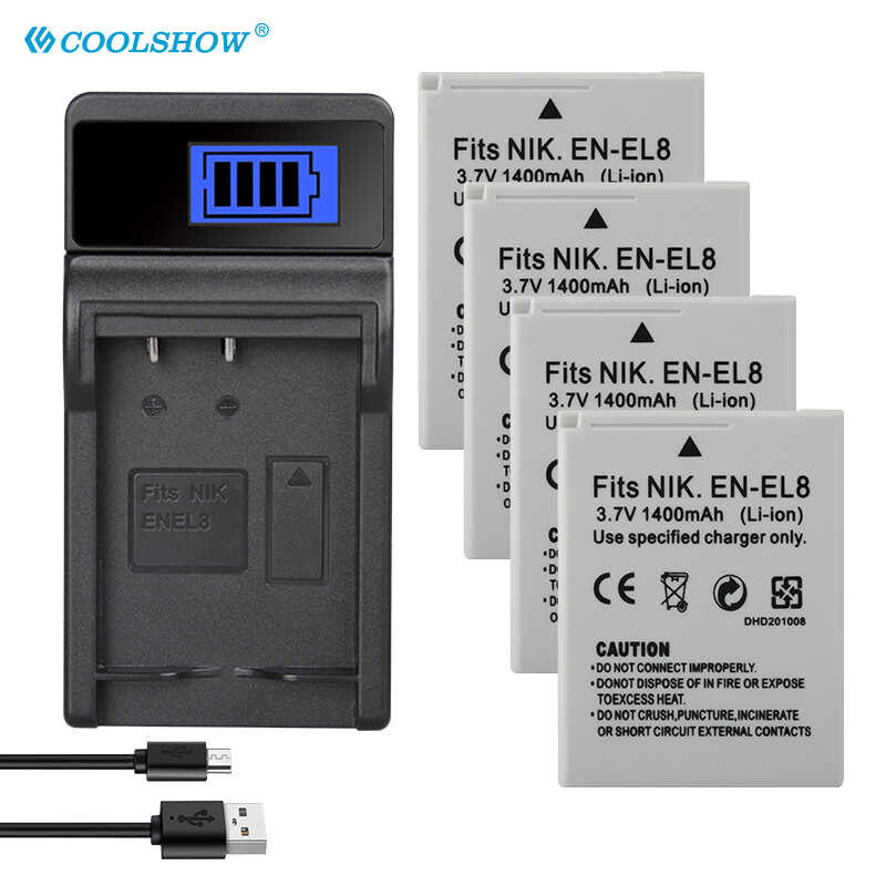 ❤️ EN El8 Enel8 แกล้องสําหรับ Nikon COOLPIX P1 P2 L1 L2 S1 S2 S3 S4 S5 S6 S7 S7c S8 S9 S51 S50