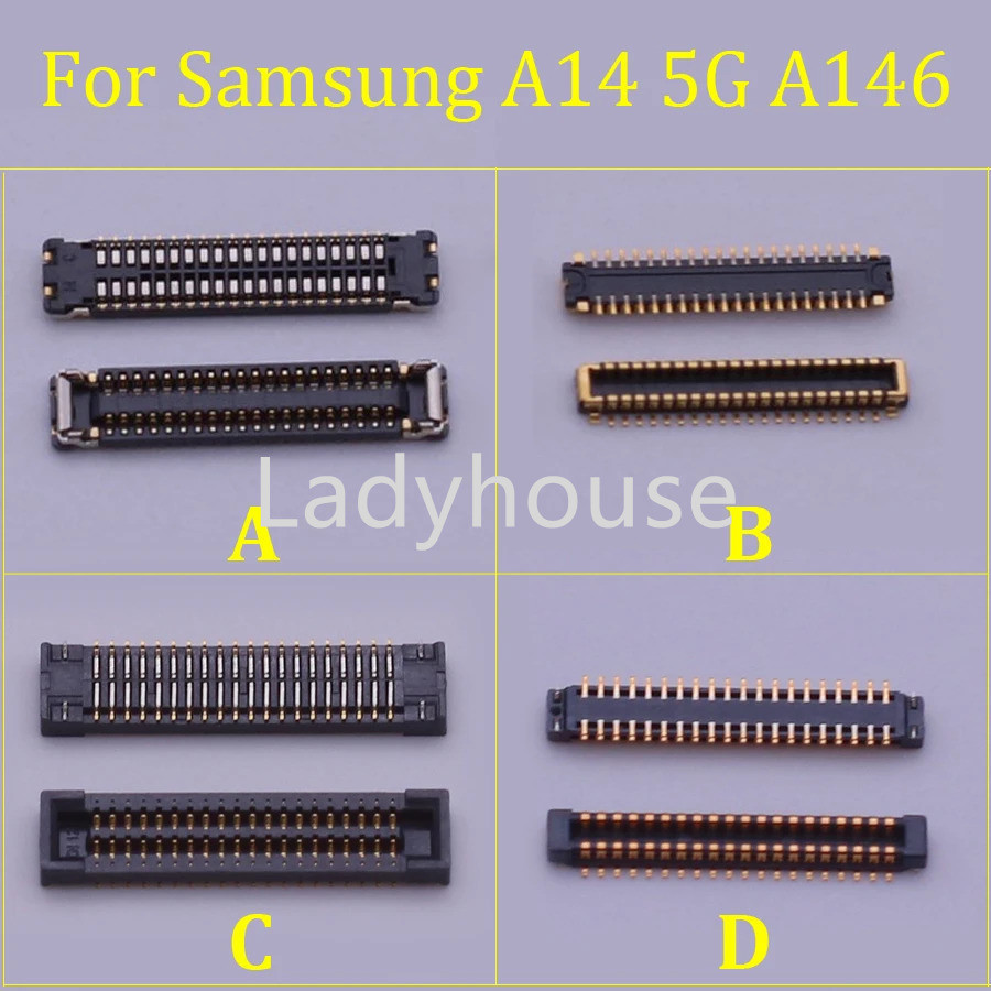 2-5pcs ใหม่สําหรับ Samsung GALAXY A14 5G A146 แบตเตอรี่จอแสดงผล LCD USB Charger กล้อง Fpc Connector บนบอร์ด 40Pin Fpc Connector