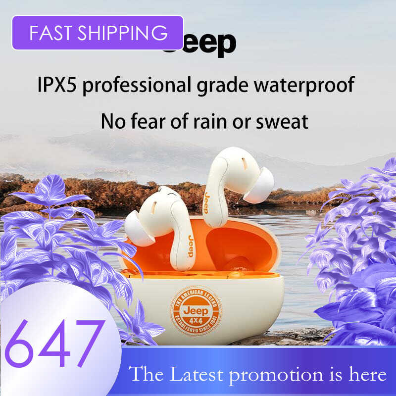 Jeep EW121 ชุดหูฟังบลูทูธไร้สายในหูลิงปาก Bluetooth 5.4 TWS รูปร่างหยดน้ำ กะทัดรัดและสะดวก จำเป็นสำห