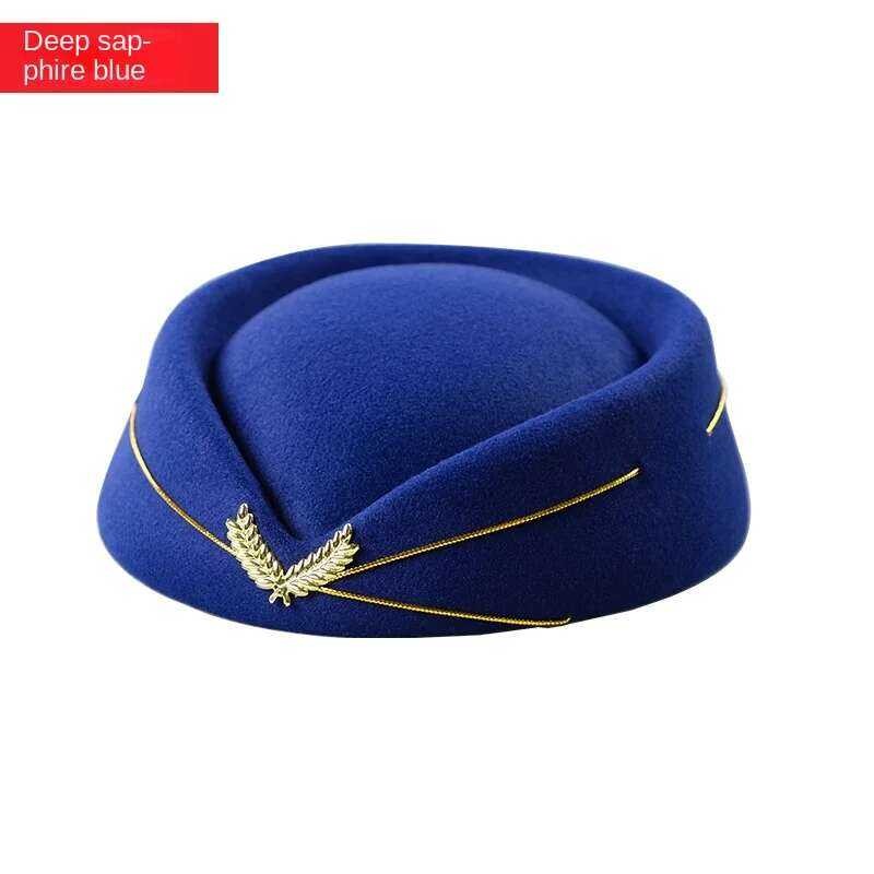 ❥ ผู้หญิง Stewardess หมวกเครื่องแต่งกายหมวก Party อุปกรณ์เส Flight Attendant ❥
