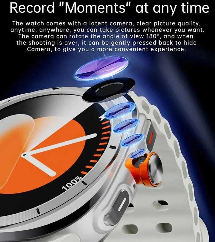 ❥ U8 AMOLED Android 9.0 สมาร์ทนาฬิกาผู้ชาย 4G 5G Wifi GPS เข็มทิศ 32Gb Smartwatch หมุนกล้องกีฬา