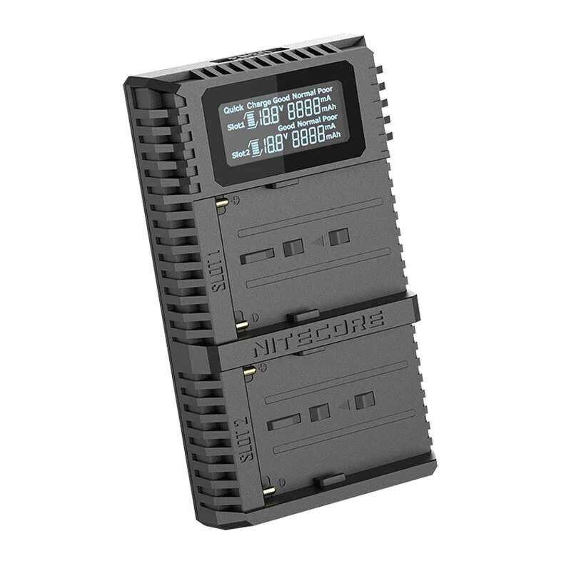❤️ NITECORE Usn3 Pro Dual SLOT USB QC Charger สําหรับ Sony Np-Fm500h Np-F550 Np-F970 Np-F770 Np