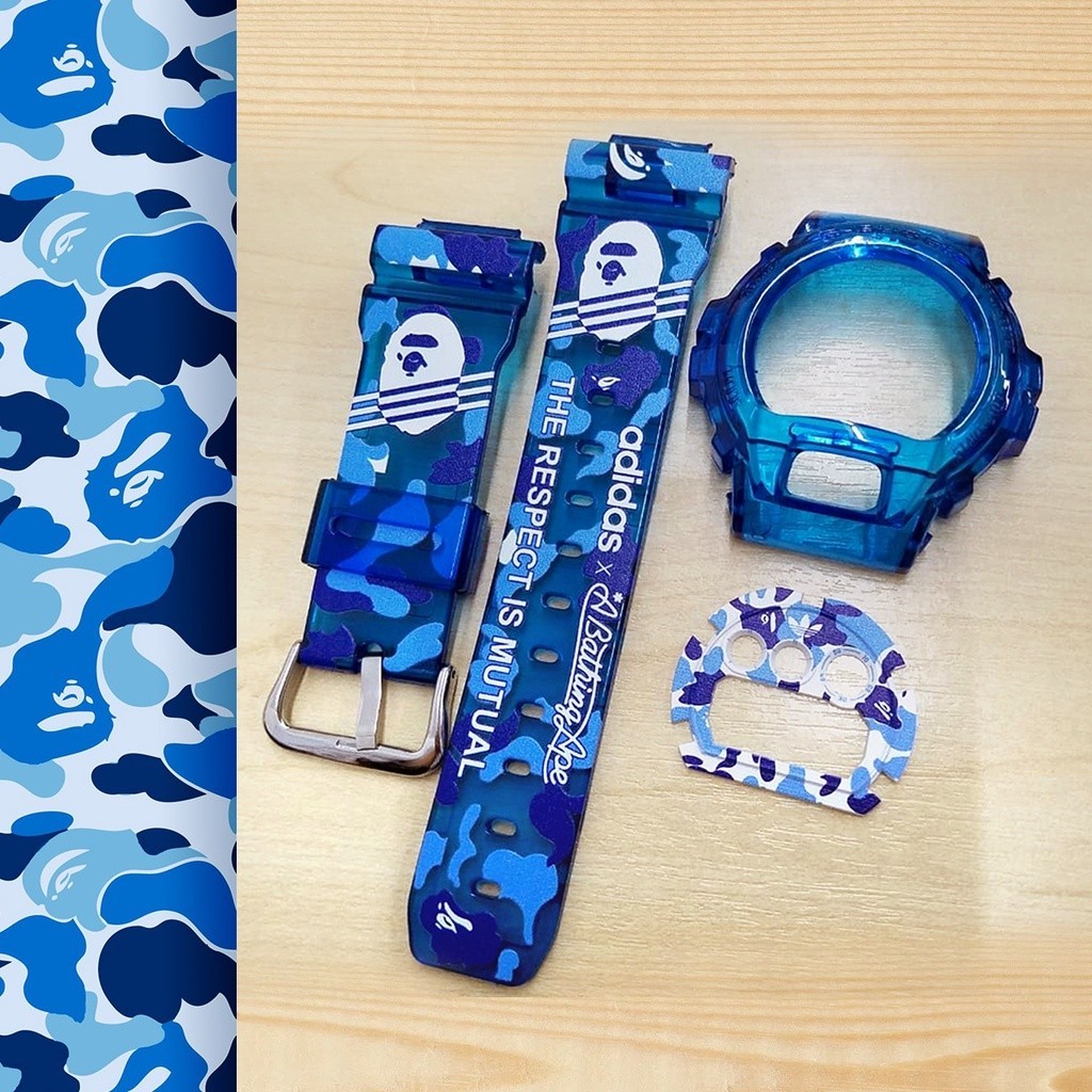 Adidas BAPE G Shock Custom Tali Jam G Shock DW6900 BNB DW6900 G Shock Watch Jam G Shock Lelaki อุปก