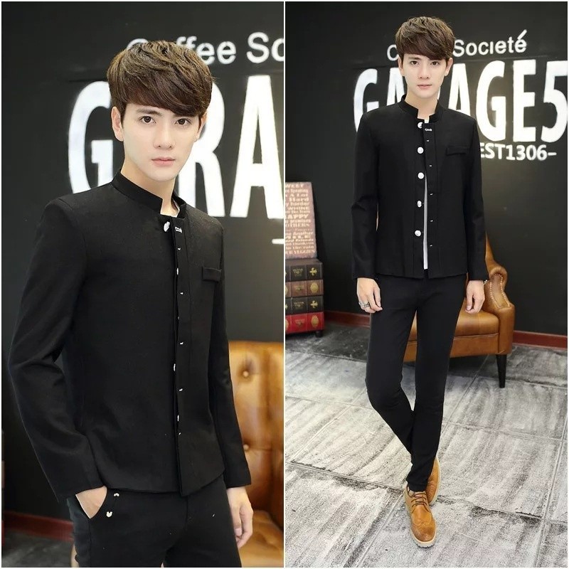 Gakuran เสื้อแจ็กเก็ต เครื่องแบบนักเรียนมัธยมปลาย สไตล์ญี่ปุ่น พลัสไซซ์ 4XL