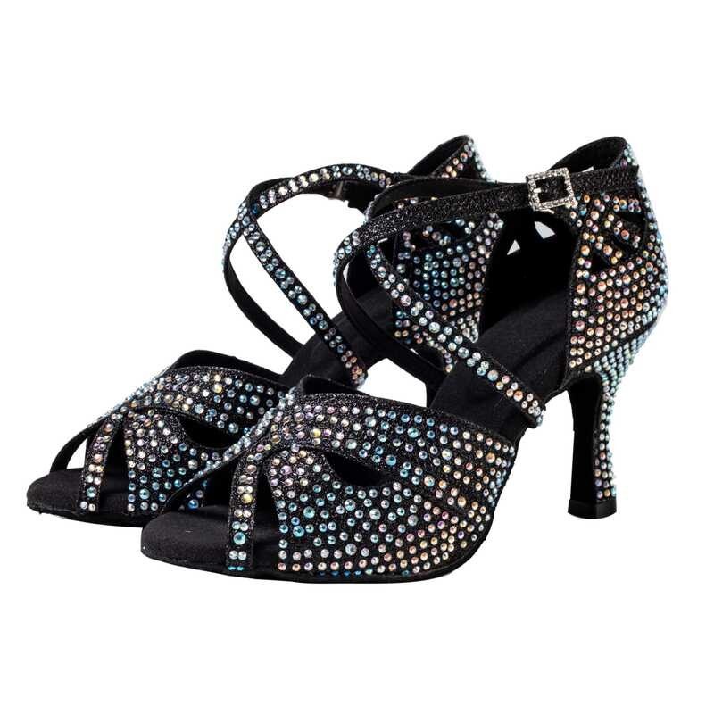 ❤ Latin Dance Shoes Black Sier Diamond Inlaid Dance Shoes Special Dance Shoes Latin Dance Shoes H
