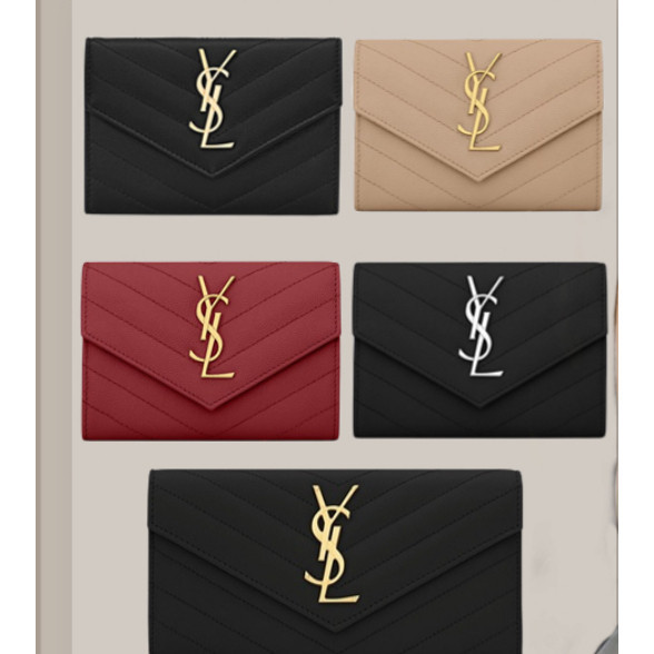 ♞YSL/Saint Laurent classic multicolor handheld purse card bag