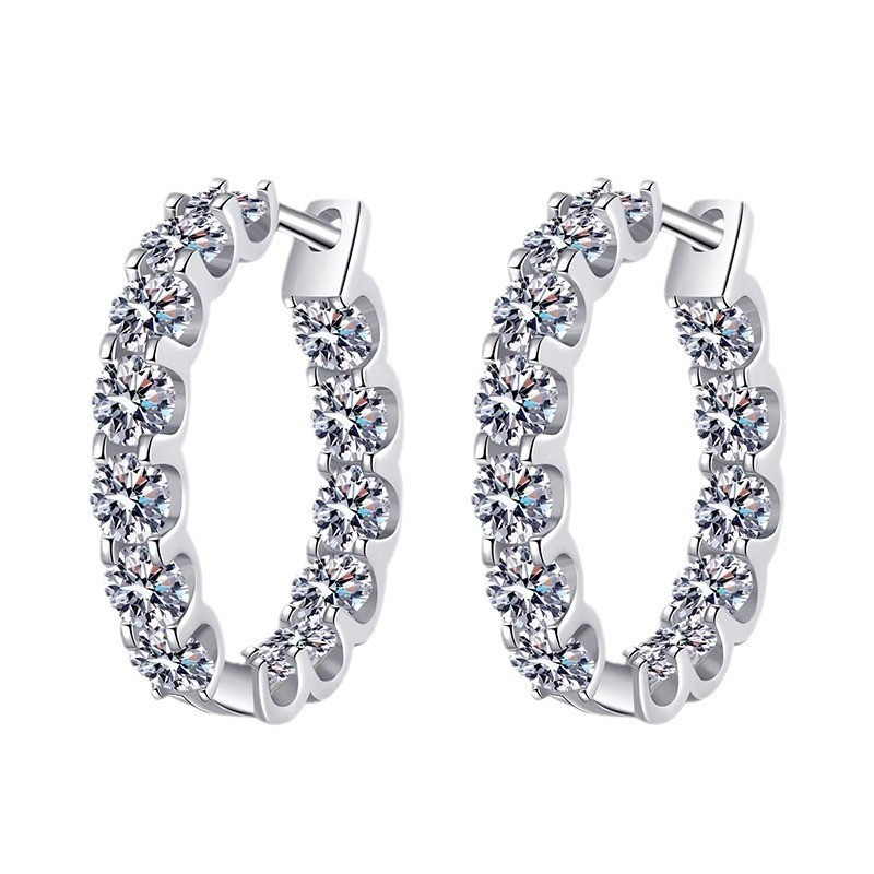 2.6ct moissanite diamond Hoop earrings for lady