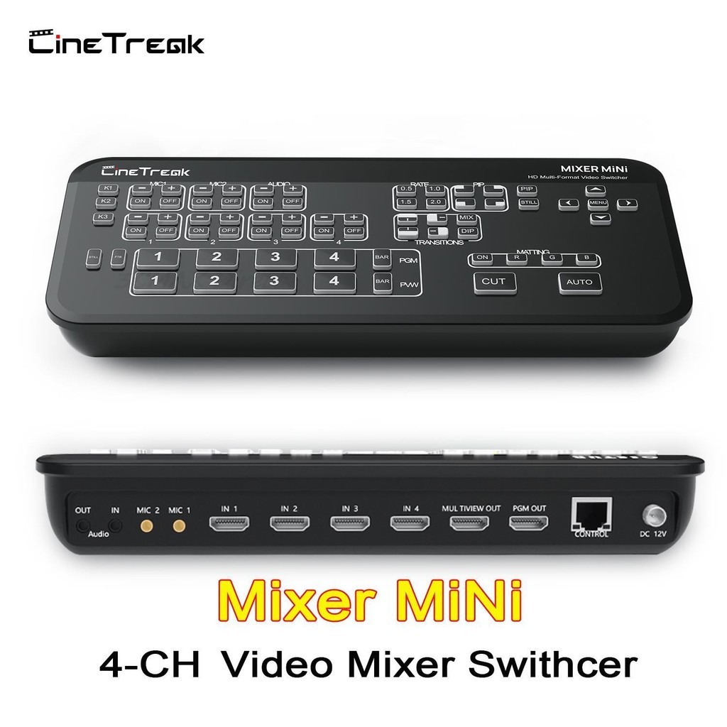 Cinetreak Mixer MiNi 4-CH FHD Video Live-Streaming Swithcer Multi-view และการบันทึก VS Blackmagic Design ATEM DeviceWell 7105