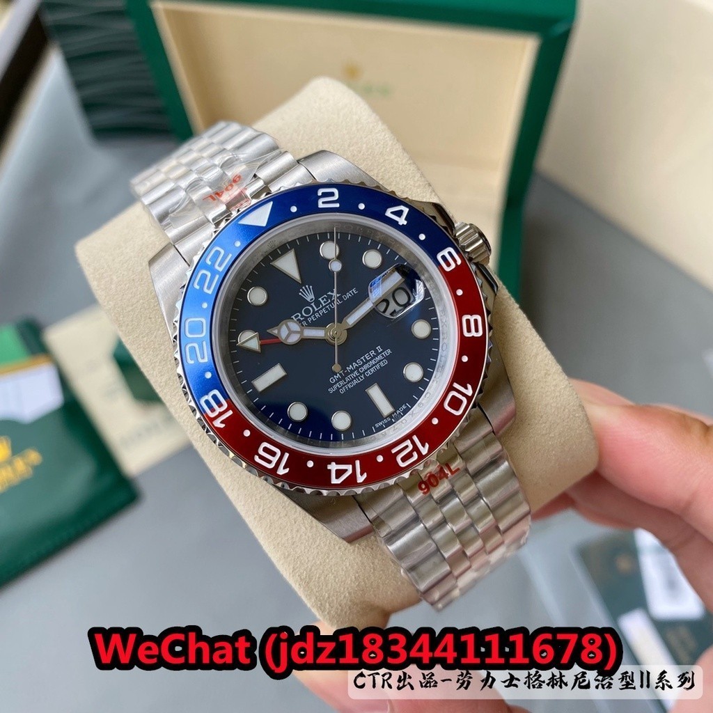 Rolex GMT-Master II Series GMT นาฬิกากลไกแฟชั ่ นผู ้ ชาย