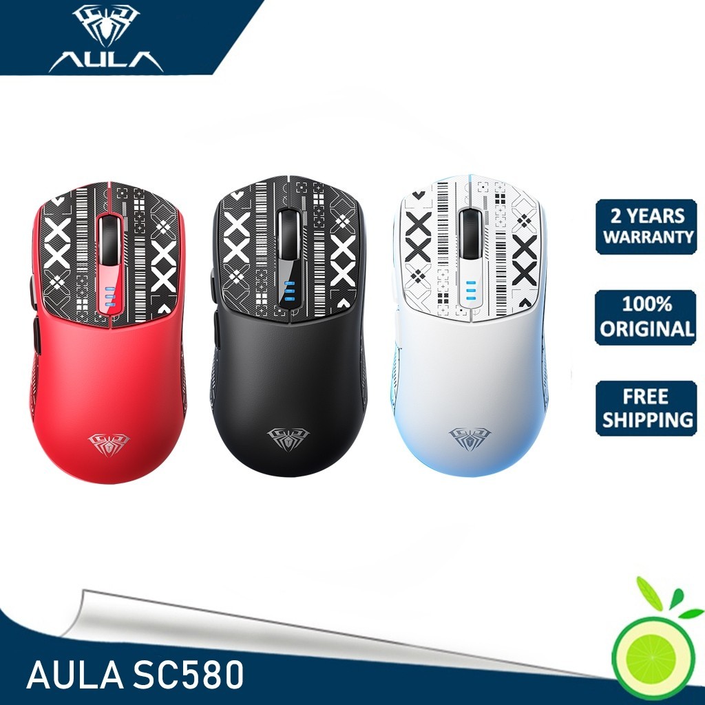 Aula SC580 เมาส์เกมมิ่งไร้สาย บลูทูธ 2.4g 10000dpi