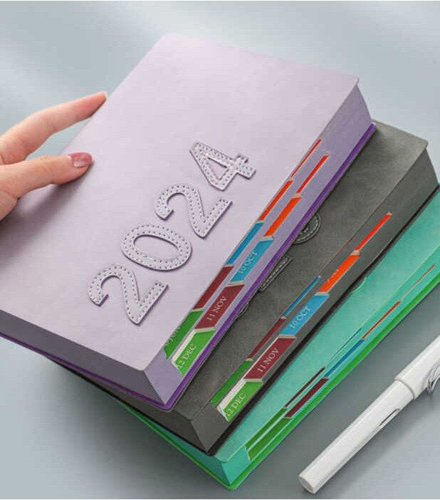 2024 Planner Notebook Daily A5 Year Book 400 Page Green Blue *K