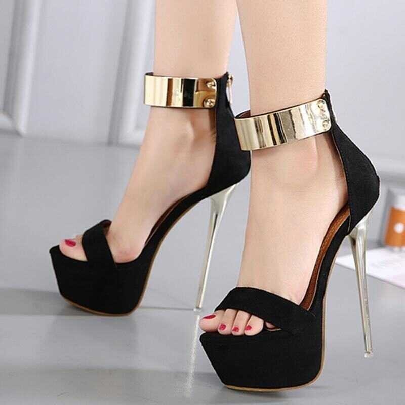 Platform Women's High Fashion Party Ankle Strap Stiletto Shoes Heels Sandals