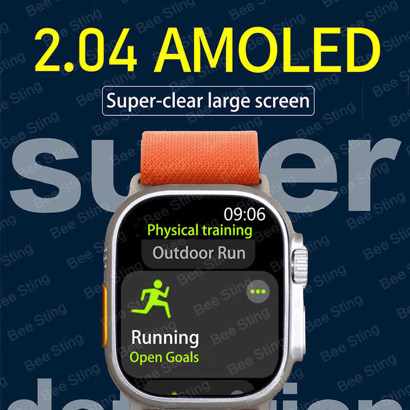 3 2023 Hello plus Amoled Screen 2.04 Inch 4GB Smart Watch Bluetooth Call Men Compass Series 8 Women