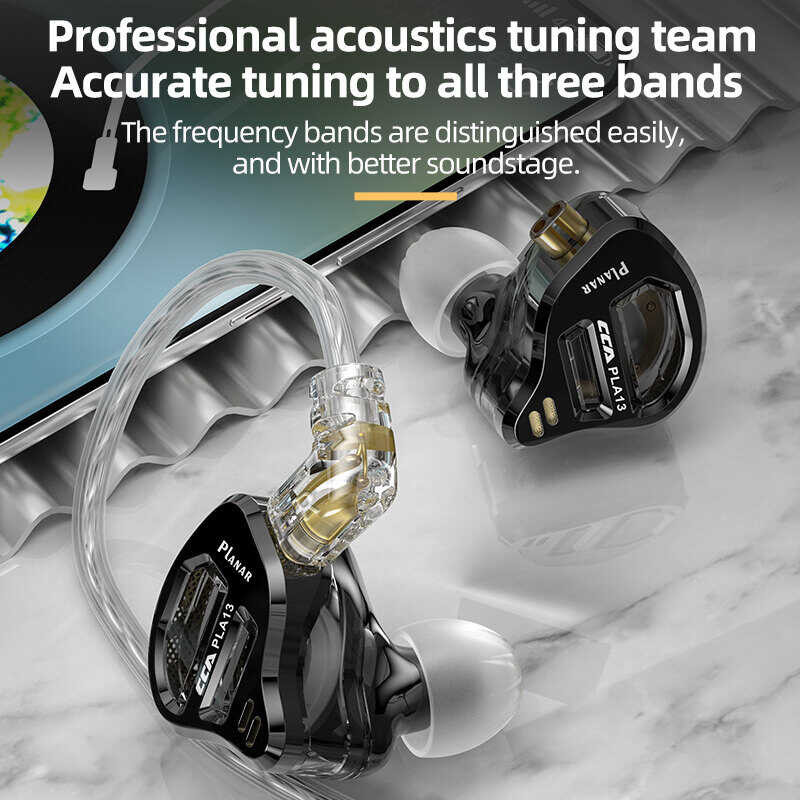 CCA Pla13 Metal Wired Headphone In Ear Monitor Earbuds Earphone Hifi Music Bass Best Sport Orthodyn 