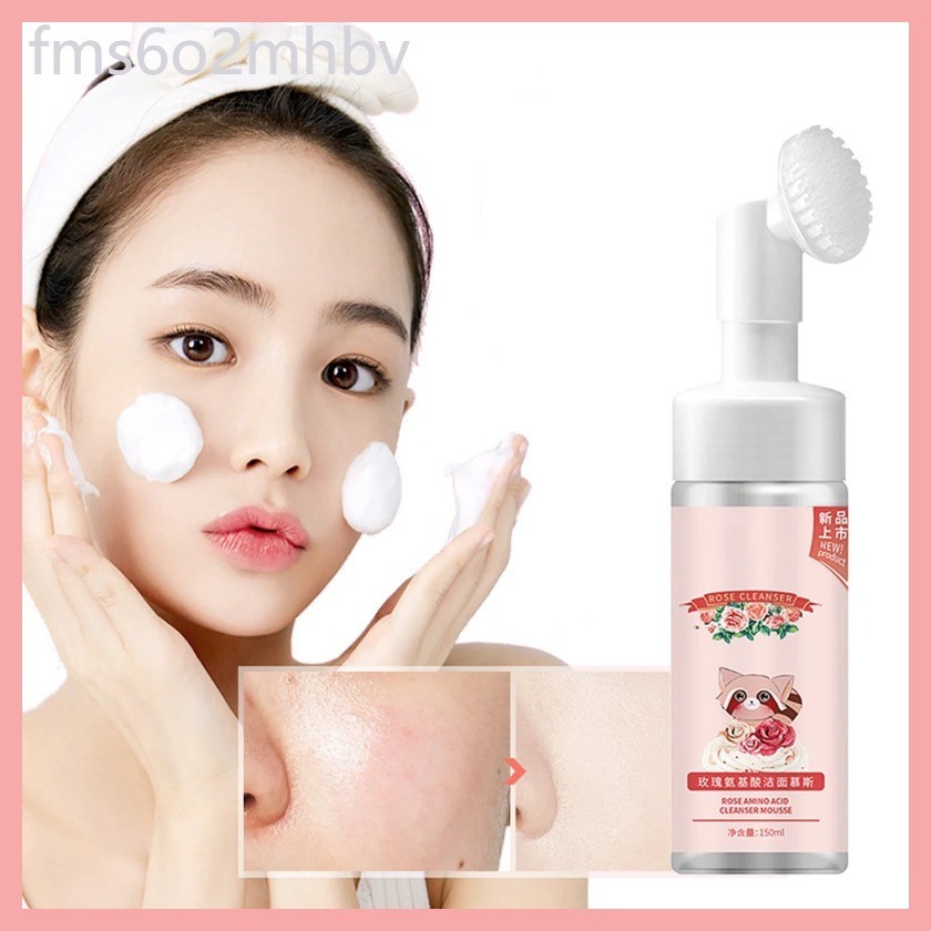 Cleansing Rose Foaming Facial Cleanser Scrub Acne Oil Control Blackhead Remover Shrink Pores Face S