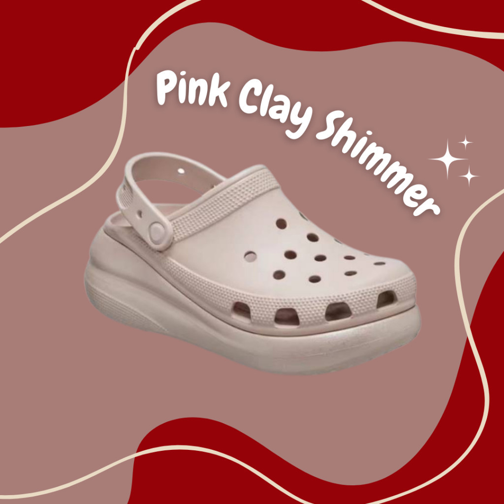 



 ♞,♘ร้องเท้า Crocs Classic Crush Clog Pink Clay Shimmer แท้100% พร้อมส่ง