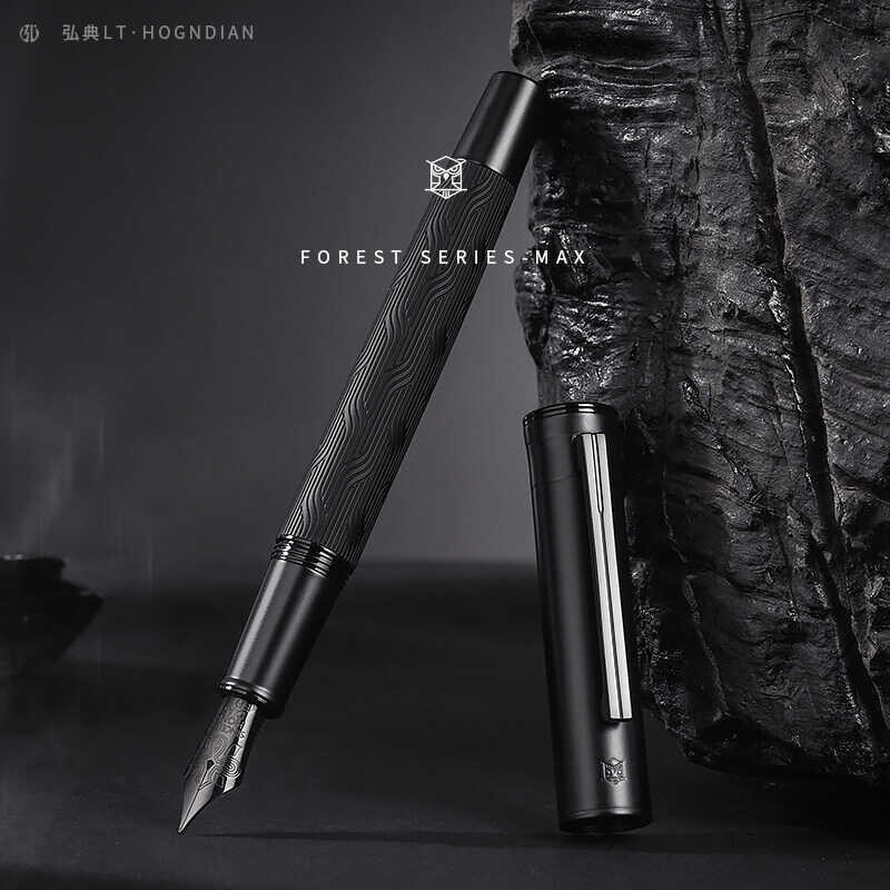 Max Hongdian1860 Black Forest Fountain Pen High-End Titanium Black Writing Pen