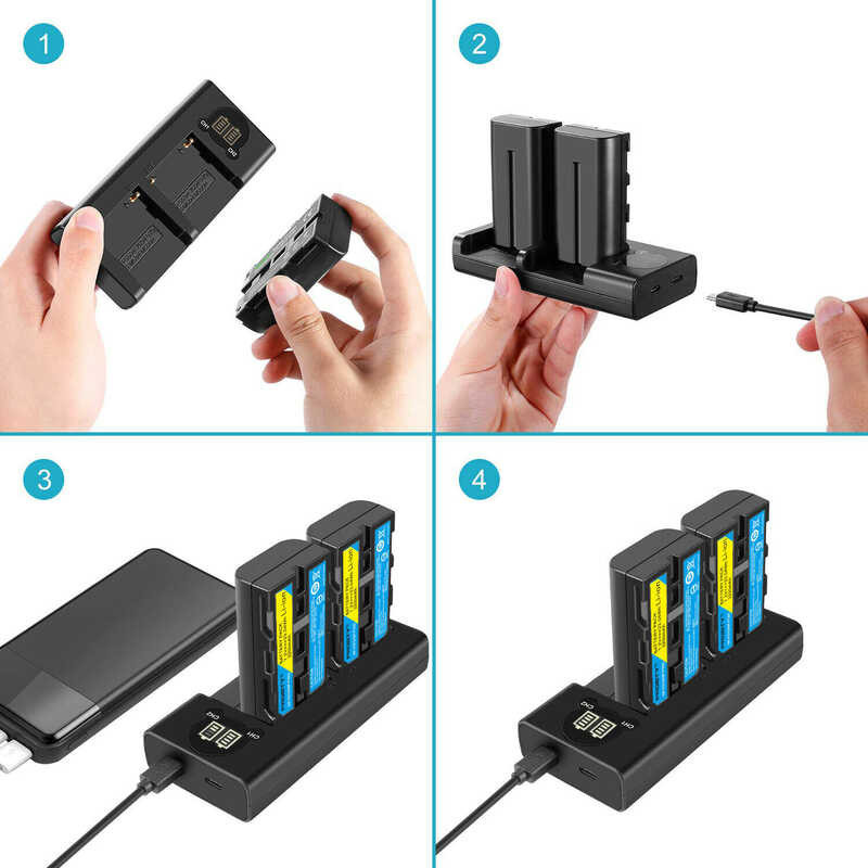 Np-F570 ➧ Np-F550 F330 F570 แบตเตอรี่ + เครื่องชาร์จไฟ LED แบบ Dual Cha ➧      +