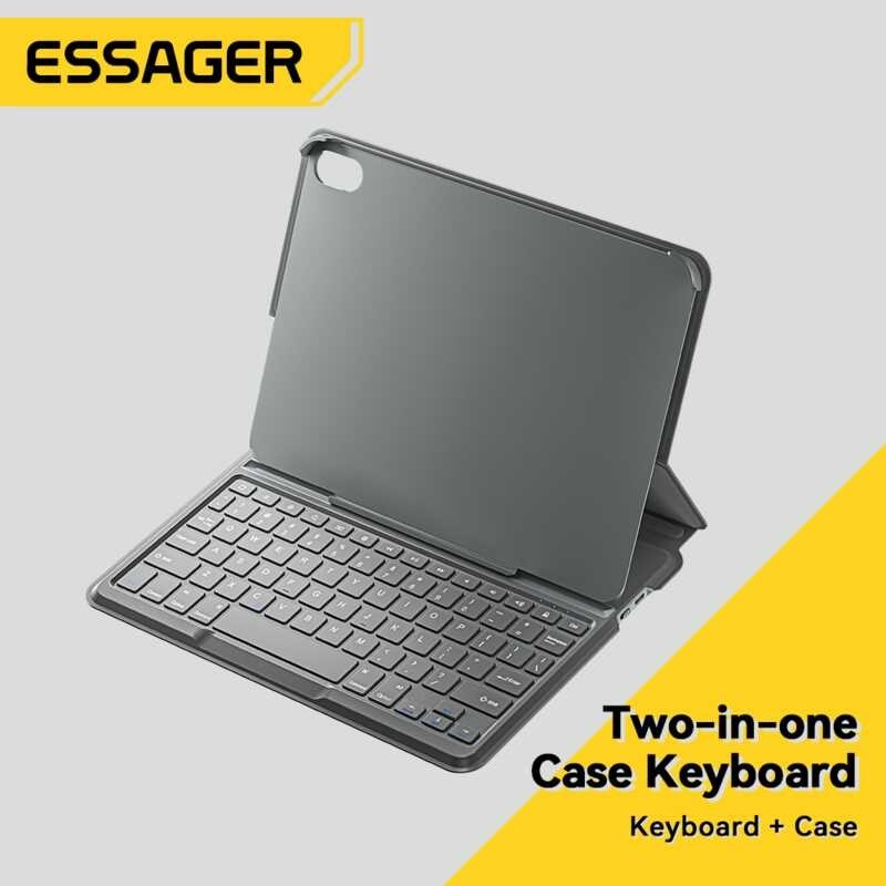 Bluetooth 10th Essager 10.9 inch Folding Magnetic Case Wireless Keyboard For iPad Tablet