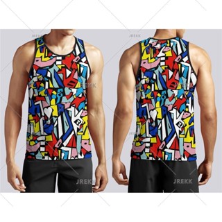 ผู้ชาย3งพิมพ์เสื้อยืดแขนกุดระบายอากาศแห้งเร็วยืดหยุ่นกีฬาฟิต…