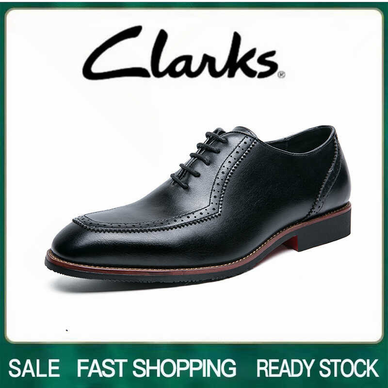 รุ่น สีดำ Clarks_รองเท้าผู้ชาย รองเท้าหนังแท้ รองเท้าทา