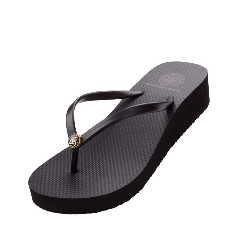 and Chic Spring Summer New Wedge Platform Flip Flops Women Mid Heel Non-Slip Flip-Flops Women's Bea 