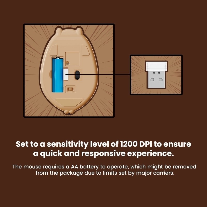 เมาส์ออปติคอลคอมพิวเตอร์ AKKO Capybara Cat Hamster Theme เมาส์ไร้สาย 2.4GHz น่ารักการ์ตูน Creative Silent Mice Ergonomic Gaming Mouse Mute สําหรับแล็ปท็อป PC Office Notebook - รูปที่ 3