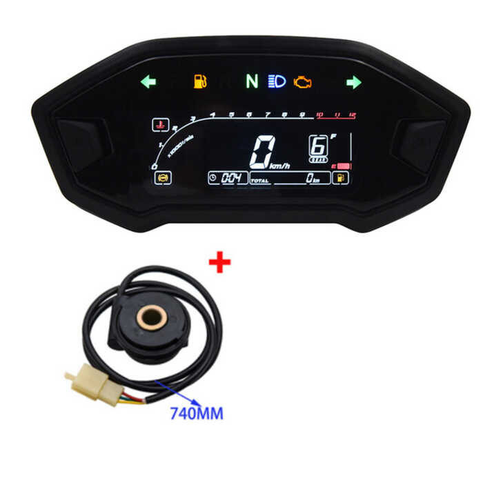 ❤ 12000Rpm Universal Motorcycle Speedometer Digital Odometer LCD Control Panel Compatible With