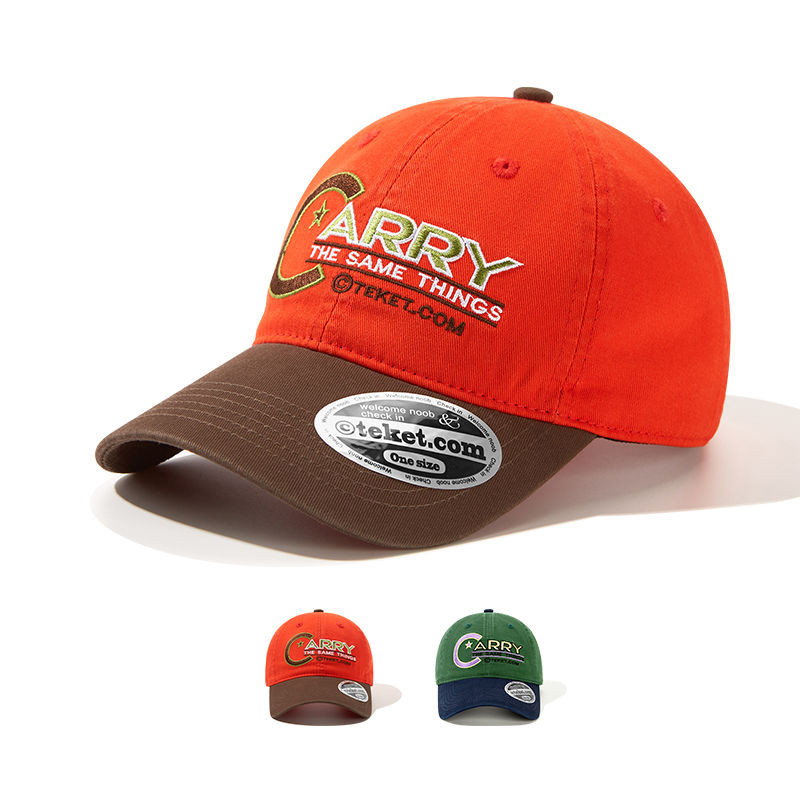 สไตล์ดี! Teket สีตัดกันเส้นรอบวงหัวใหญ่หมวกเบสบอลผู้ชายเวอร์ชั่นญี่ปุ่นและเกาหลีตัวอักษรแฟชั่น