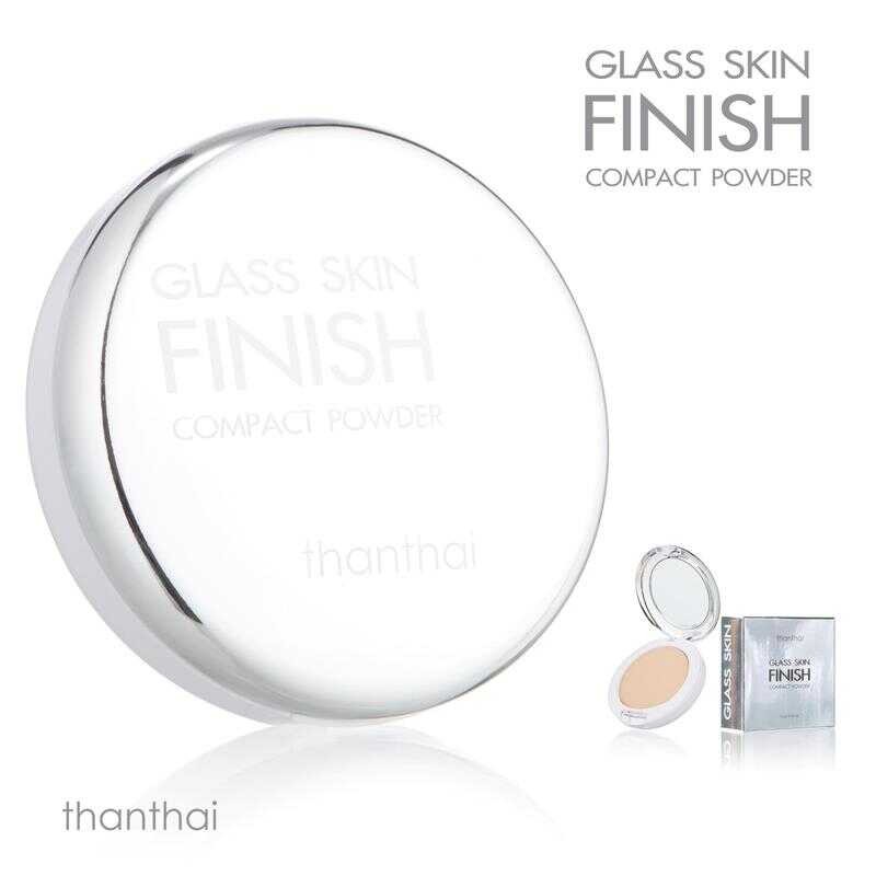 แป้งเล่นแสง ผสมชิมเมอร์ GLASS SKIN FINISH COMPACT POWDER (thanthai)