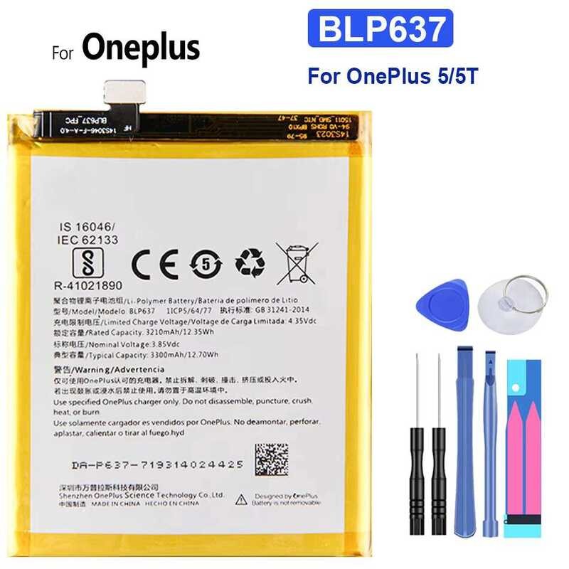 For OnePlus 5/5T BLP637 แบตเตอรี่ 3300mAh