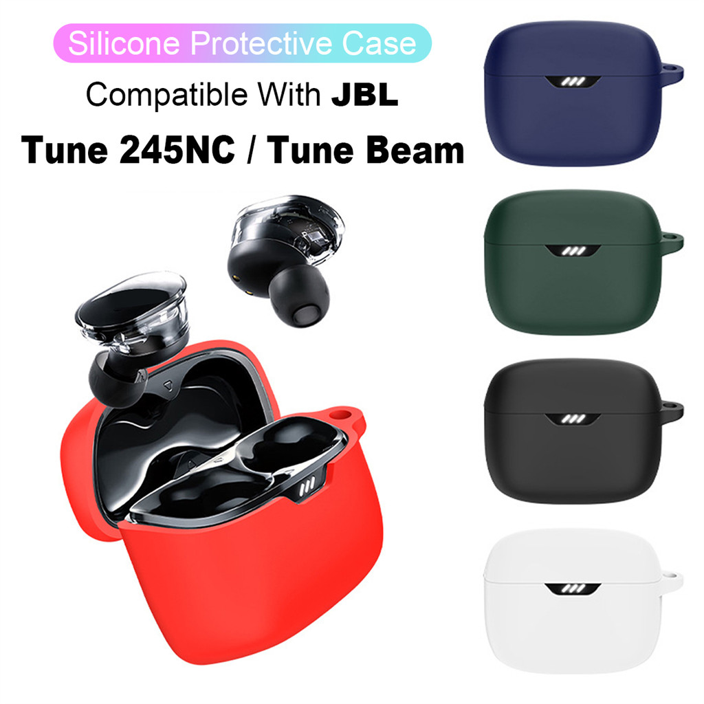 หูฟังซิลิโคนป้องกันสําหรับ JBL Tune Beam 245NC T245NC TWS ล้างทําความสะอาดได้ป้องกันฝุ่น Soft Sleeve