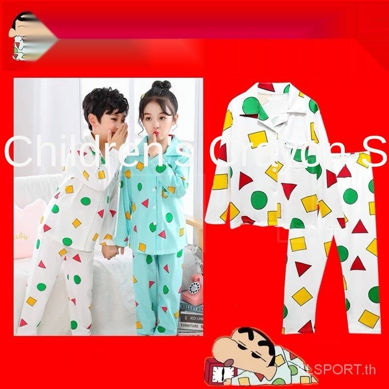 พร้อมส่ง ส่งฟรีชุดนอน ชินจัง ชุดนอนเด็กสบายชุดนอนผ้าฝ้าย Crayon Shin Chan ชุดนอนเด็ก