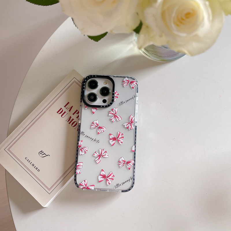 Insโบว์สติกเกอร์ซิลิโคนนุ่มสําหรับIPhone 11 14 15 Pro Max 12 13 Mini Cover X XR XS MaxกันชนSE 2022 6 7 8 Plusปลอกกันกระแทก - รูปที่ 6