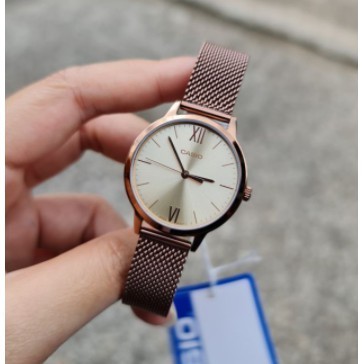 ♞,♘,♙นาฬิกา Casio รุ่น LTP-E157MR-9A นาฬิกาผู้หญิง สายแสตนเลส สีโรสโกลด์ - ของแท้ 100% รับประกันสิน