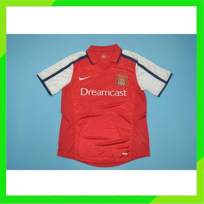เสื้อกีฬาแขนสั้น ลายทีมชาติฟุตบอล Arsenal 2000-01 ชุดเหย้า สีแดง สไตล์เรโทร