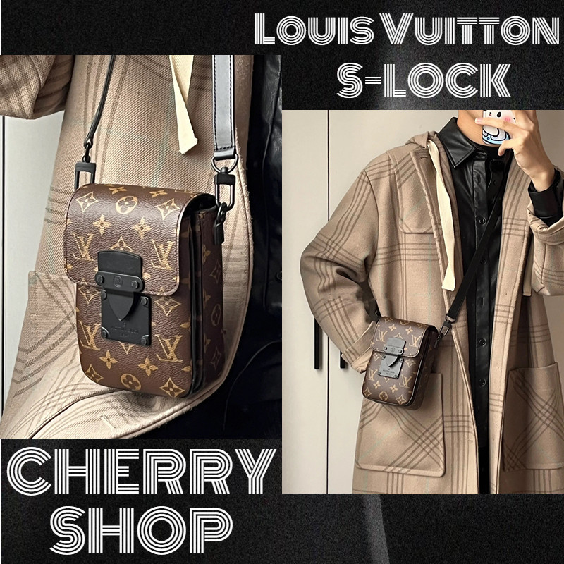 ♞,♘หลุยส์วิตตองLouis Vuitton S-LOCK VERTICAL MINI BAG กระเป๋าสะพายข้างผู้ชาย/กระเป๋าสะพายข้าง
