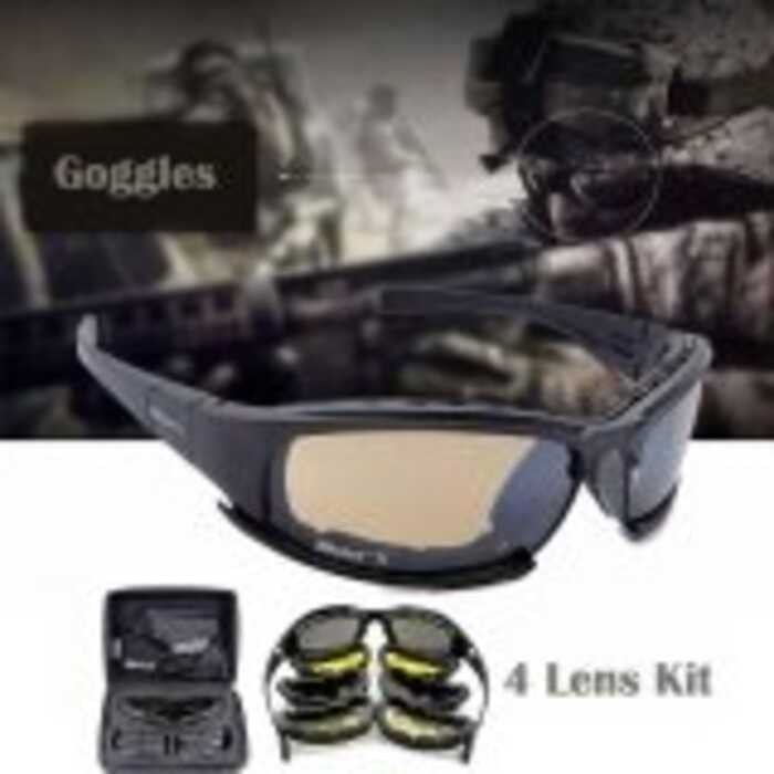 ชุดเลนส์4ชิ้นสำหรับแว่นตาทหารแว่นกันแดดทหาร,แว่นตายุทธวิธีสำหรับเล่นเกมกีฬากลางแจ้ง
