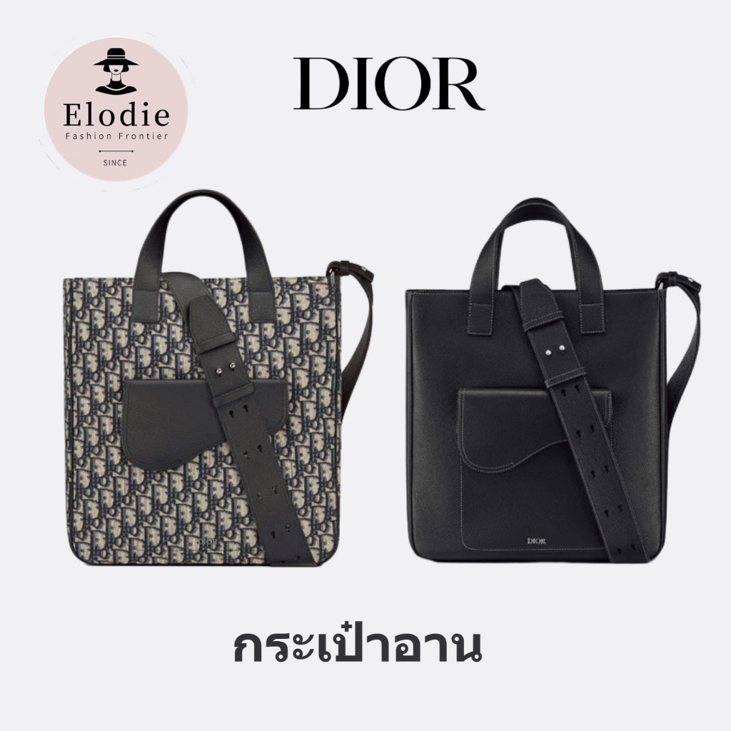 ใหม่ Dior กระเป๋าถือ กระเป๋าสะพายไหล่ พิมพ์ลายอานม้า สีดํา สีเบจ สําหรับผู้ชาย VAHS