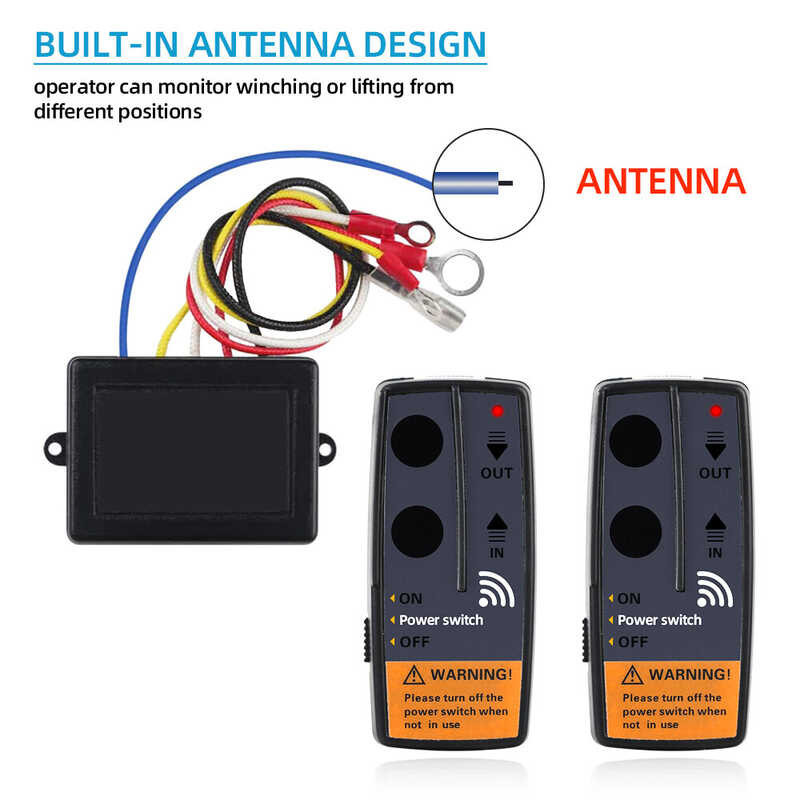 ❤ 2.4G 12V 24V 50M Digital Wireless Winches Remote Control Recovery Kit For Jeep SUV Cars 120W 10