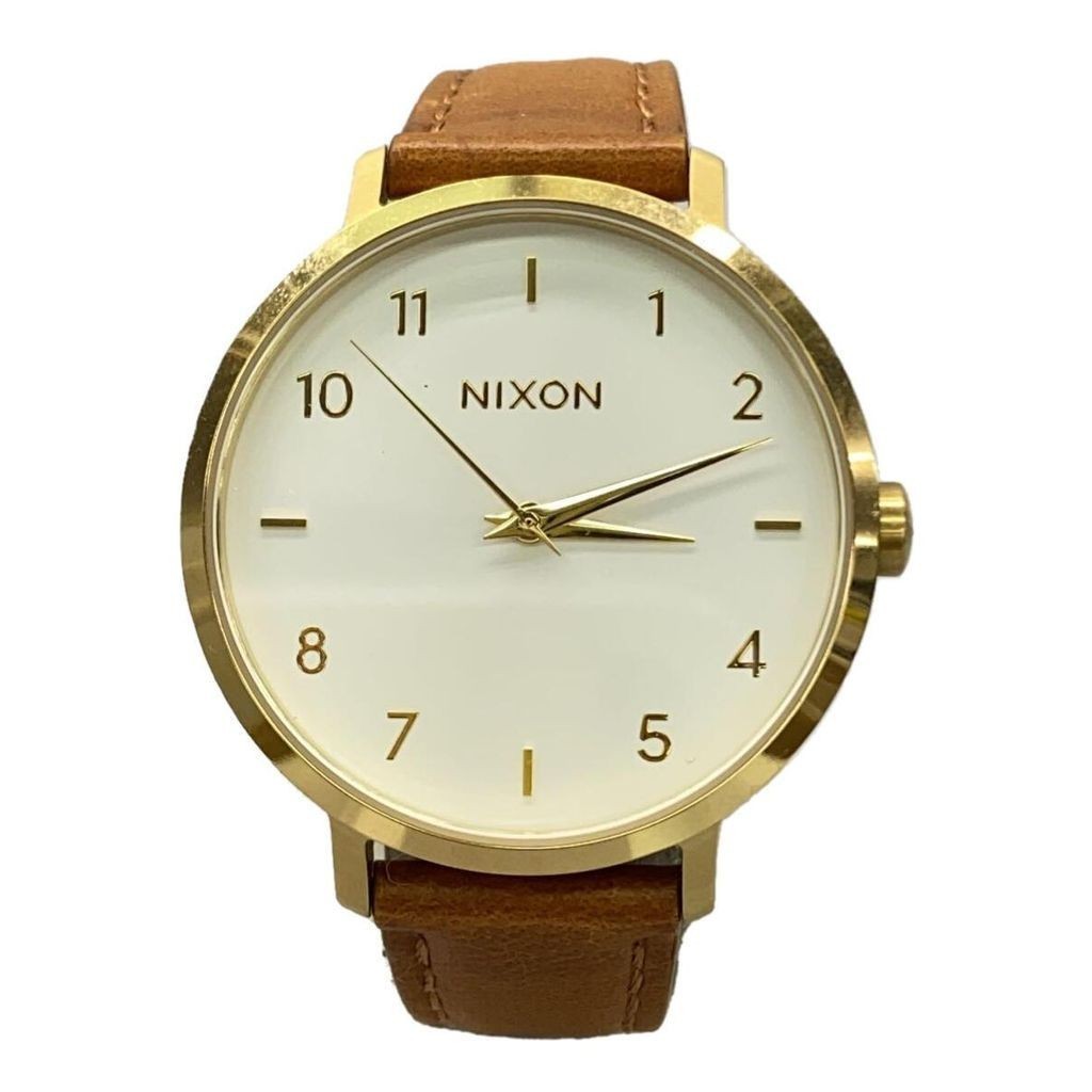 Nixon LE WH Row wht AI th On Wrist Watch หนังผู ้ หญิง ส ่ งตรงจากญี ่ ปุ ่ นมือสอง
