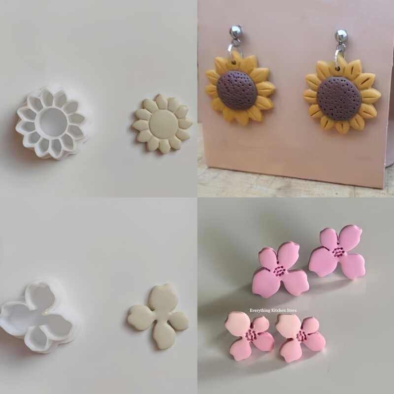 Com เครื่องตัดดินโพลิเมอร์ Cerâmica Ia *gente, Mini Daisy Girassol Rose, Jó