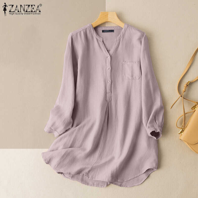 ❤ Esolo ZANZEA เสื้อเชิ้ตมุสลิมของผู้หญิง,เสื้อเบลาส์ยาว