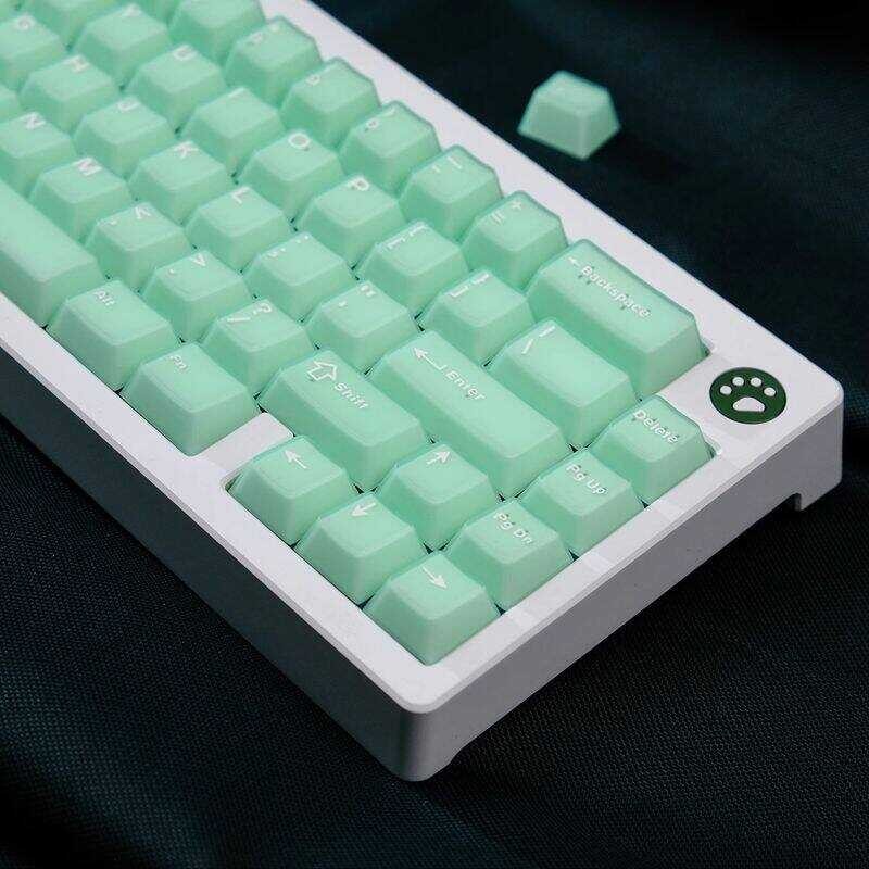 Jade 【Keycap Only】Cyan Translucence Keycap 114 Keys 6.25U 7U Spacebar PBT Double Shot Profile For