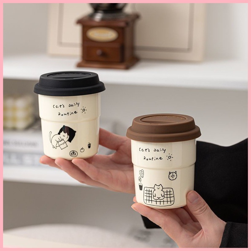 แก้วเซรามิคถ้วยน้ําในครัวเรือนซักรีดถ้วยกาแฟอเมริกันสํานักงานถ้วยน้ํา