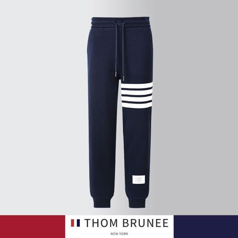 Thom Browne กางเกงวอร์ฟเฟิล ผู้ชาย ทอมบราวน์ ฤดูใบไม้ร่วงและฤดูหนาว Thom กางเกงวอร์มผู้ชาย tb กางเก