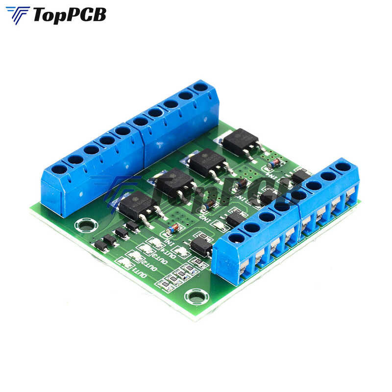 MOS Module PWM 3-20V To 3.7-27V DC 10A Board Driver 4-Channel MOSFET PLC Amplifier