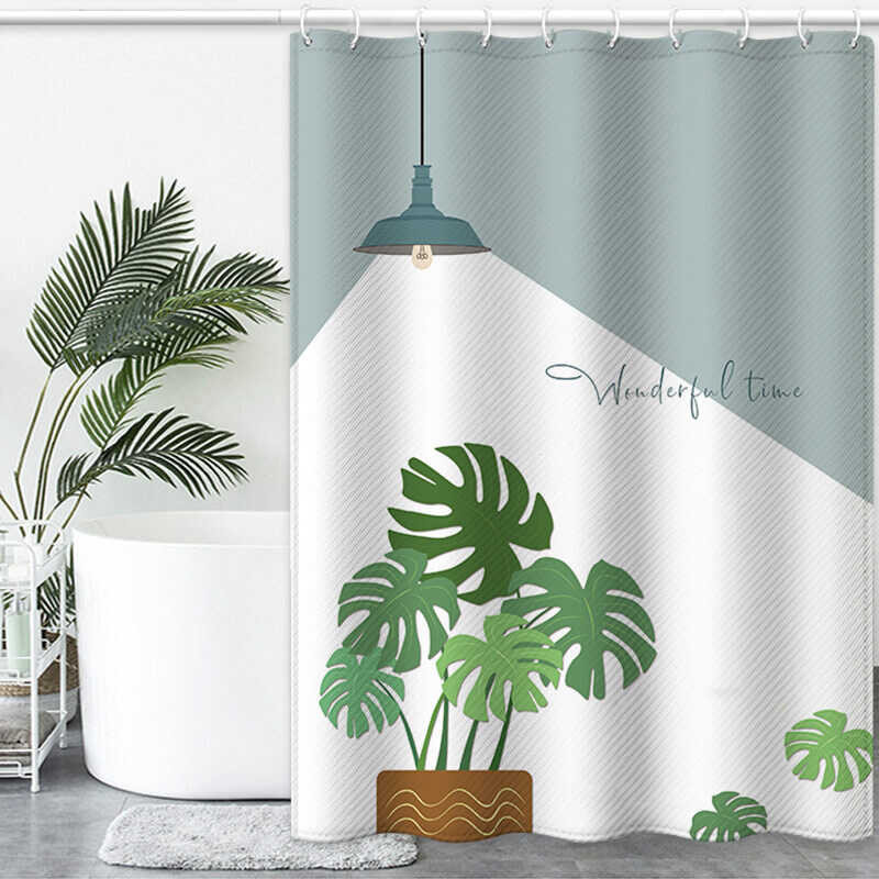 Digital 3D Printing Resistant Waterproof Bathroom Shower Curtain Set Polyester Shower Curtain Wate