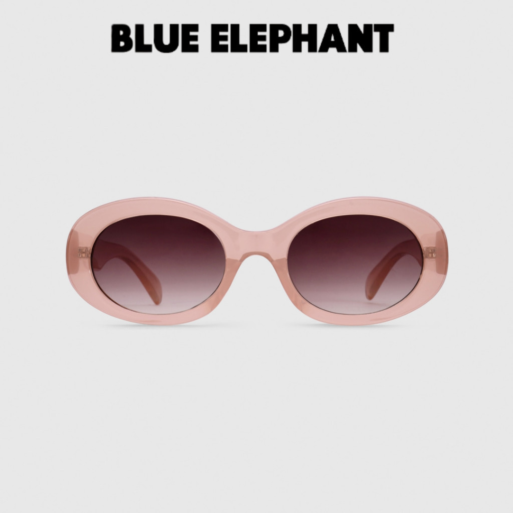 [BLUE Elephant] ใหม่ แว่นตาเจลลี่ สีชมพู | แว่นตากันแดด กรอบย้อนยุค สไตล์เกาหลี ของแท้ 100% | แว่นต
